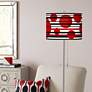Thumbnail1 of Red Balls Giclee Brushed Nickel Pull Chain Floor Lamp