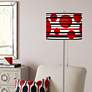 Red Balls Giclee Brushed Nickel Pull Chain Floor Lamp