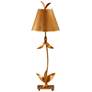 Red Bell Gold Leaf Steel Leaves Buffet Table Lamp