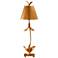 Red Bell Gold Leaf Steel Leaves Buffet Table Lamp