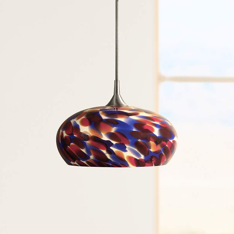 Image 1 Red Blue Spot 5 1/4 inchW Brushed Steel Low Voltage Mini Pendant