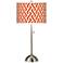 Red Brick Weave Giclee Brushed Nickel Table Lamp