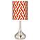 Red Brick Weave Giclee Droplet Table Lamp