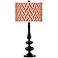Red Brick Weave Giclee Paley Black Table Lamp