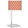 Red Brick Weave Glass Inset Giclee Table Lamp