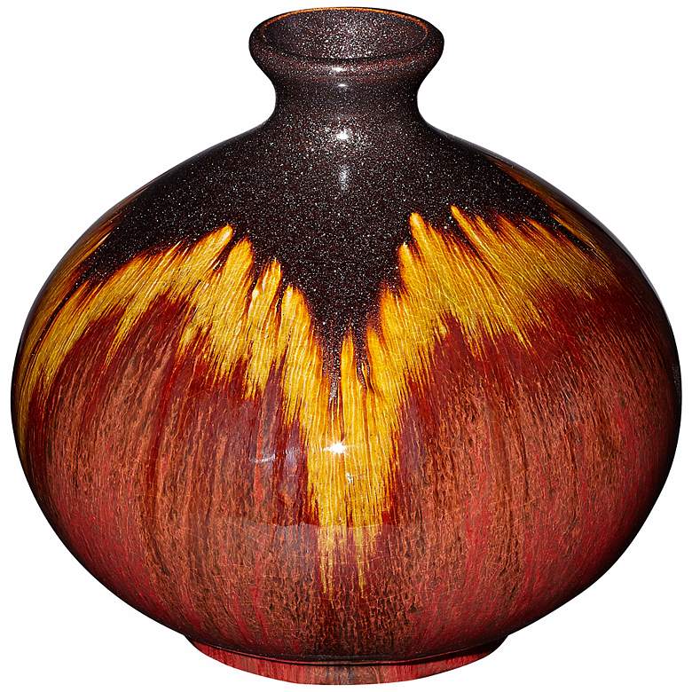 Image 1 Red Canyon 9 inch High Glazed Ceramic Vase