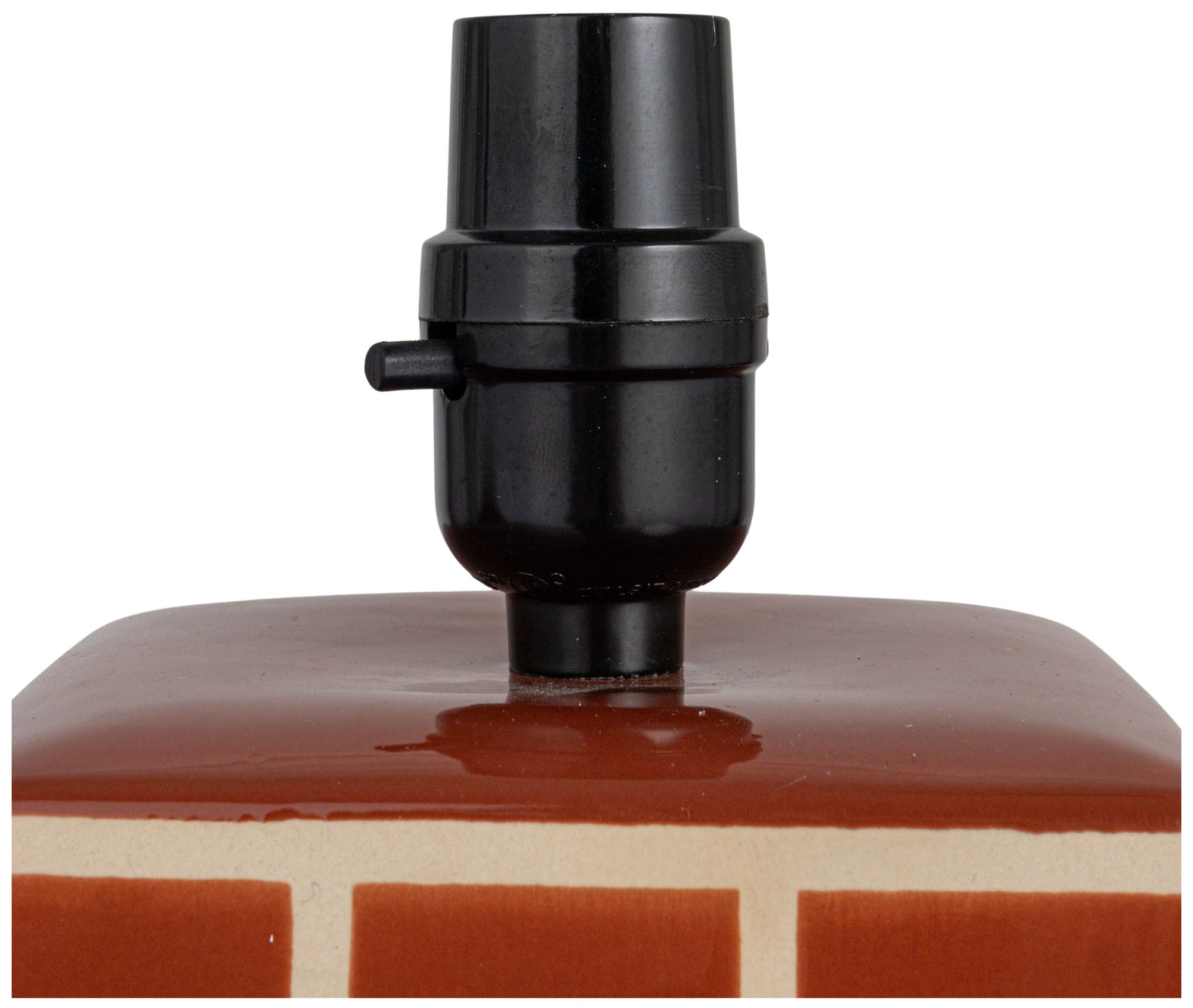 Image 5 Red Ceramic Table Lamp with Pleated Shad more views