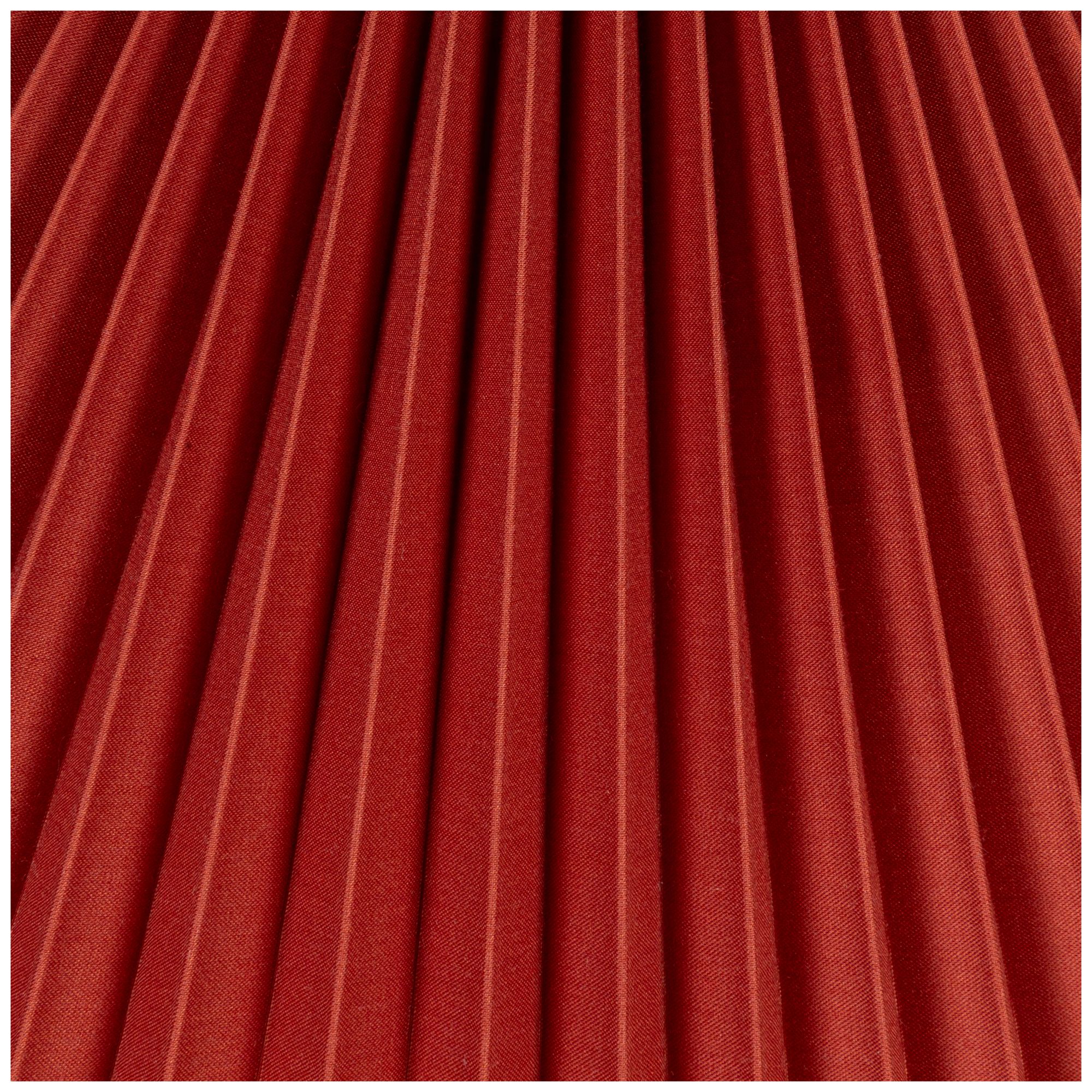 Red Ceramic Table Lamp with Pleated Shad