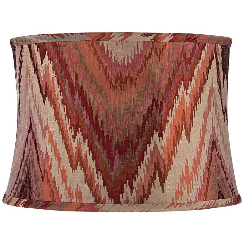 Image 1 Red Chevron Drum Lamp Shade 15x16x11 (Spider)