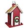 Red Christmas Cottage Bird House