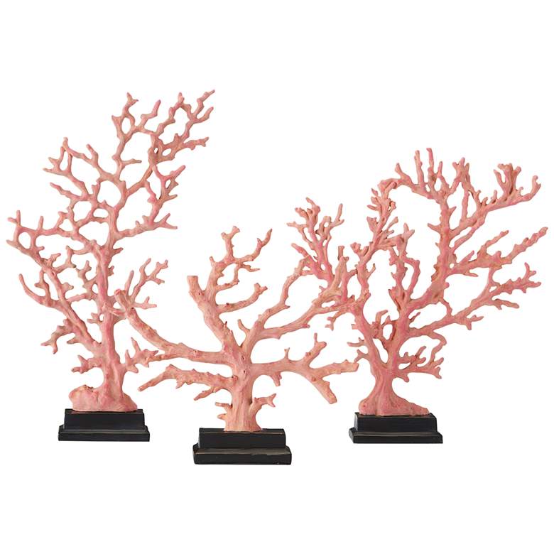 Image 1 Red Coral Branches 19 1/4" High Sculptures Set of 3