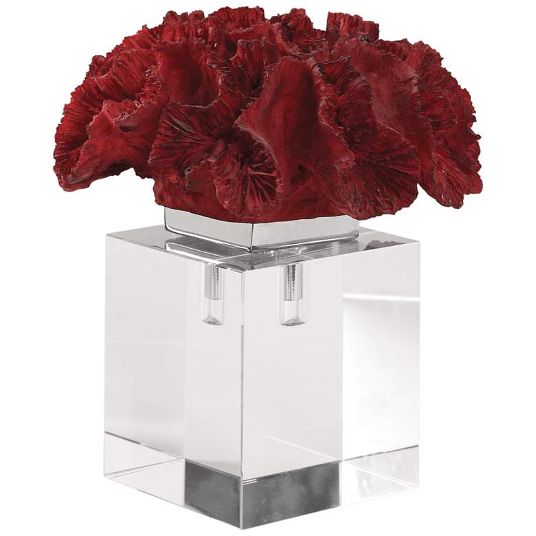 Image 2 Red Coral Cluster 7 3/4 inch High Table Sculpture by Uttermost