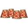 Red Coral Giclee Glow Set of Four Shades 3x6x5 (Clip-On)