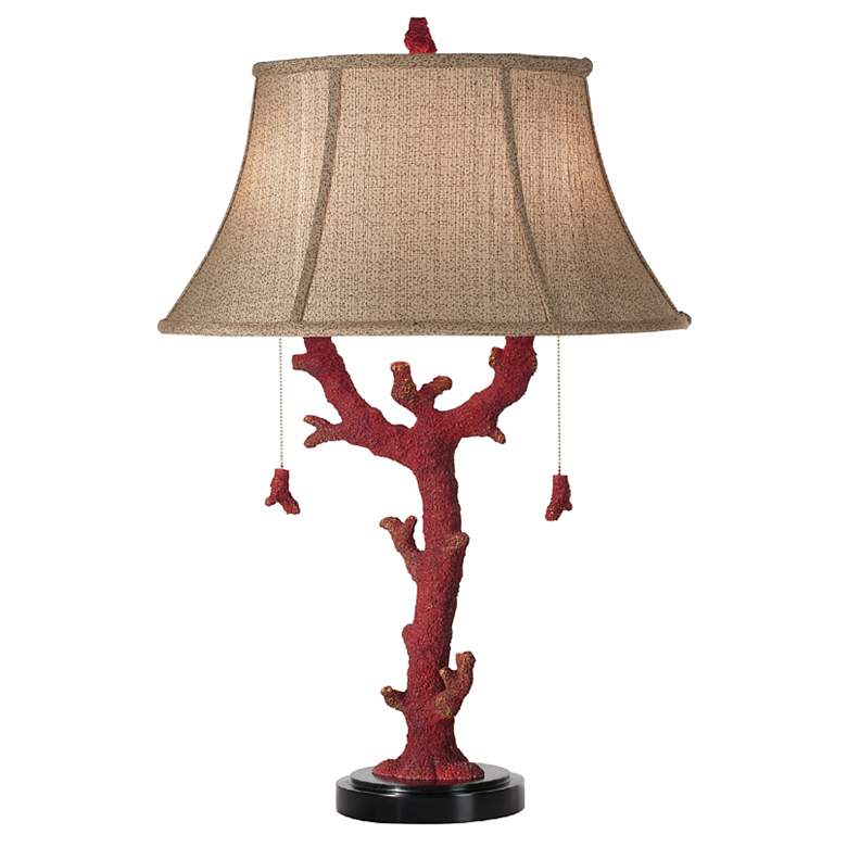 Image 1 Red Coral Sunset Table Lamp