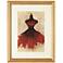 Red Couture Fashion 18" Gold Framed Wall Art