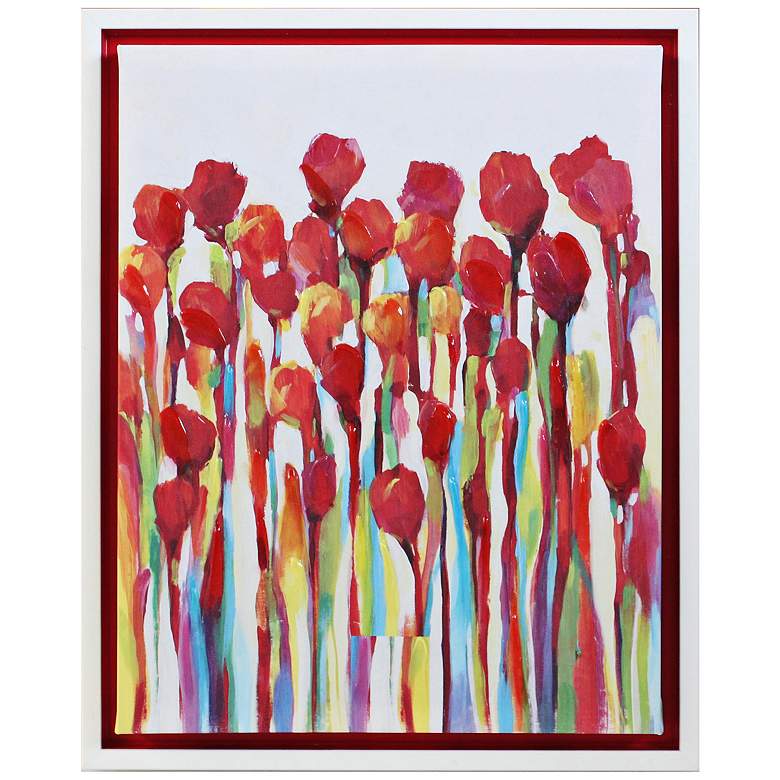 Image 1 Red Delight Embellished 20 inch High Framed Canvas Wall Art