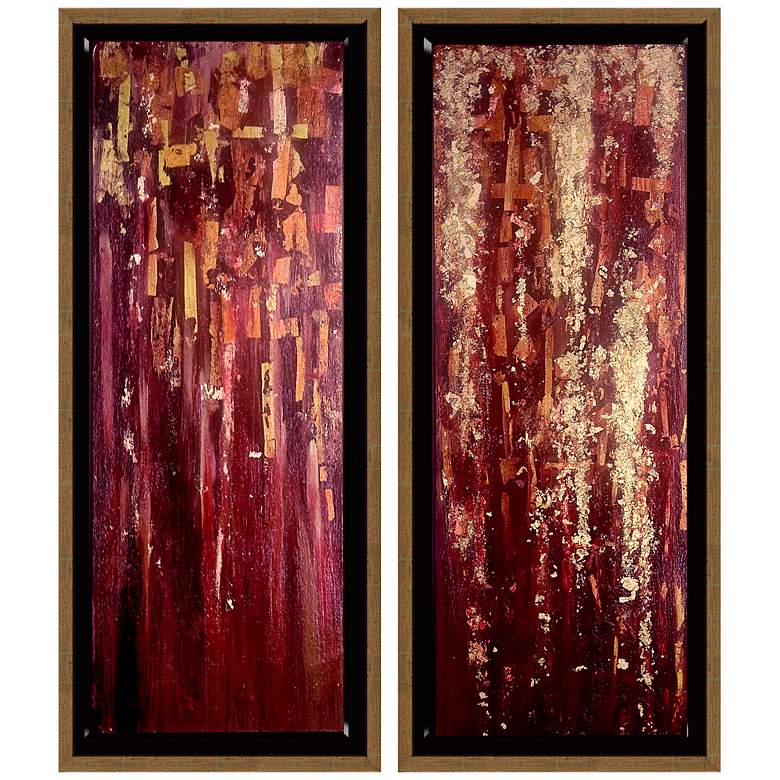 Image 1 Red Diptych Set of 2 Abstract Wall Art