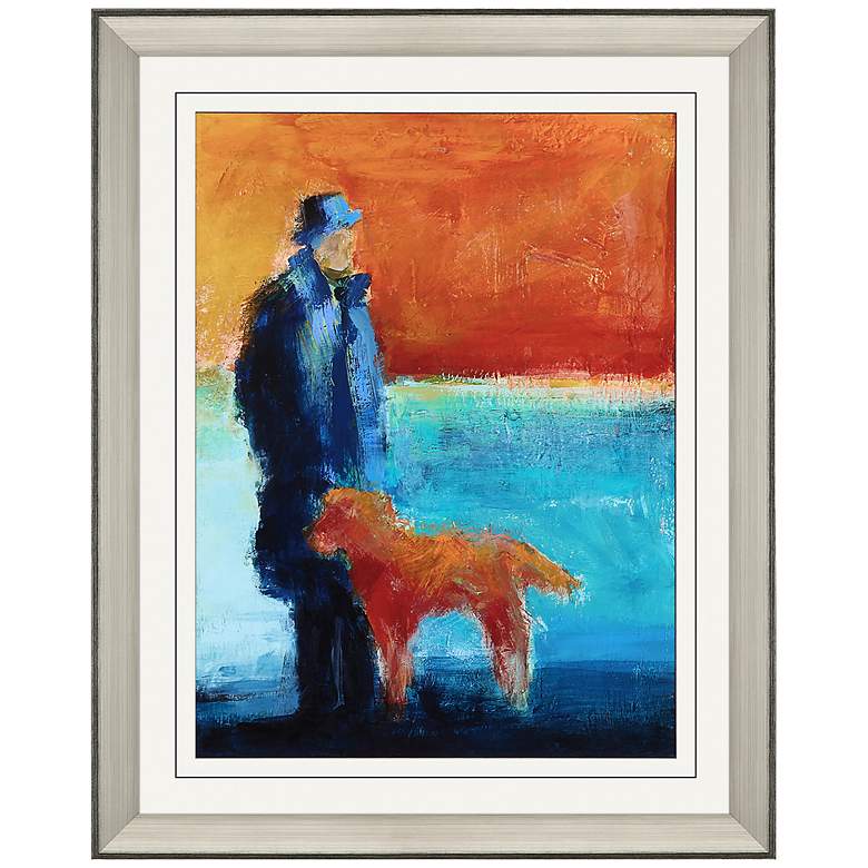 Image 1 Red Dog and Fedora 42" High Giclee Framed Wall Art