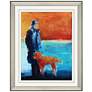 Red Dog and Fedora 42" High Giclee Framed Wall Art