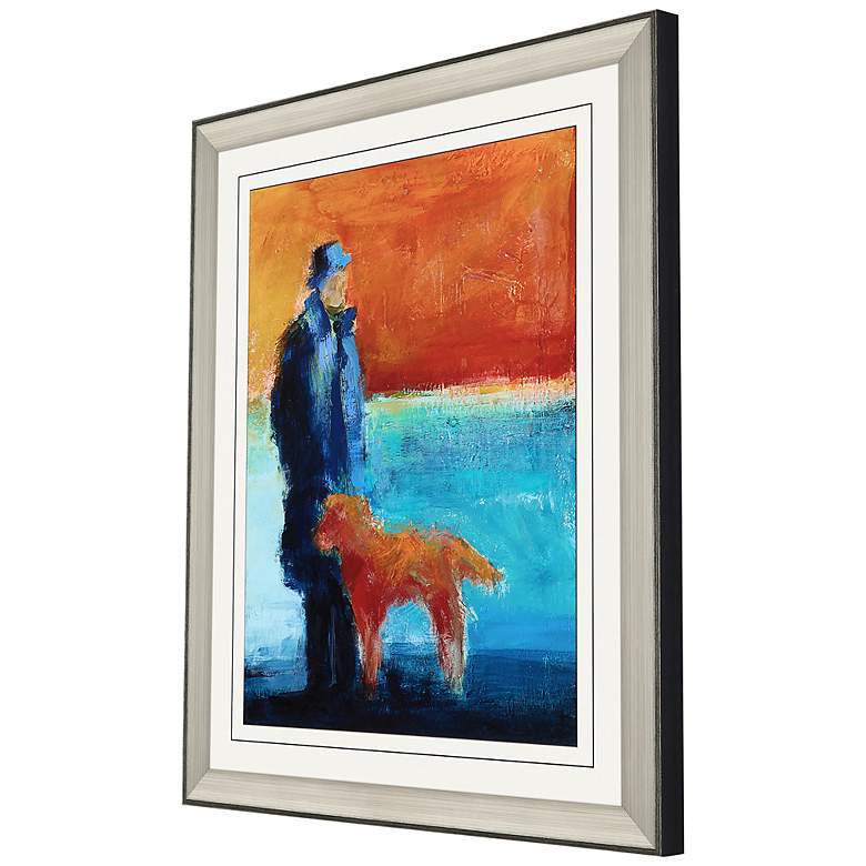 Image 3 Red Dog and Fedora 42" High Giclee Framed Wall Art more views