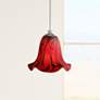 Red Drizzle 6" Wide Brushed Steel Low Voltage Mini Pendant