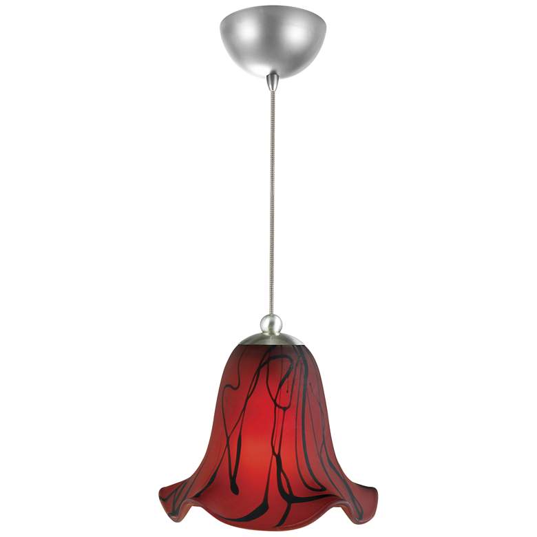 Image 4 Red Drizzle 6" Wide Brushed Steel Low Voltage Mini Pendant more views