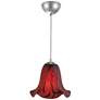 Red Drizzle 6" Wide Brushed Steel Low Voltage Mini Pendant