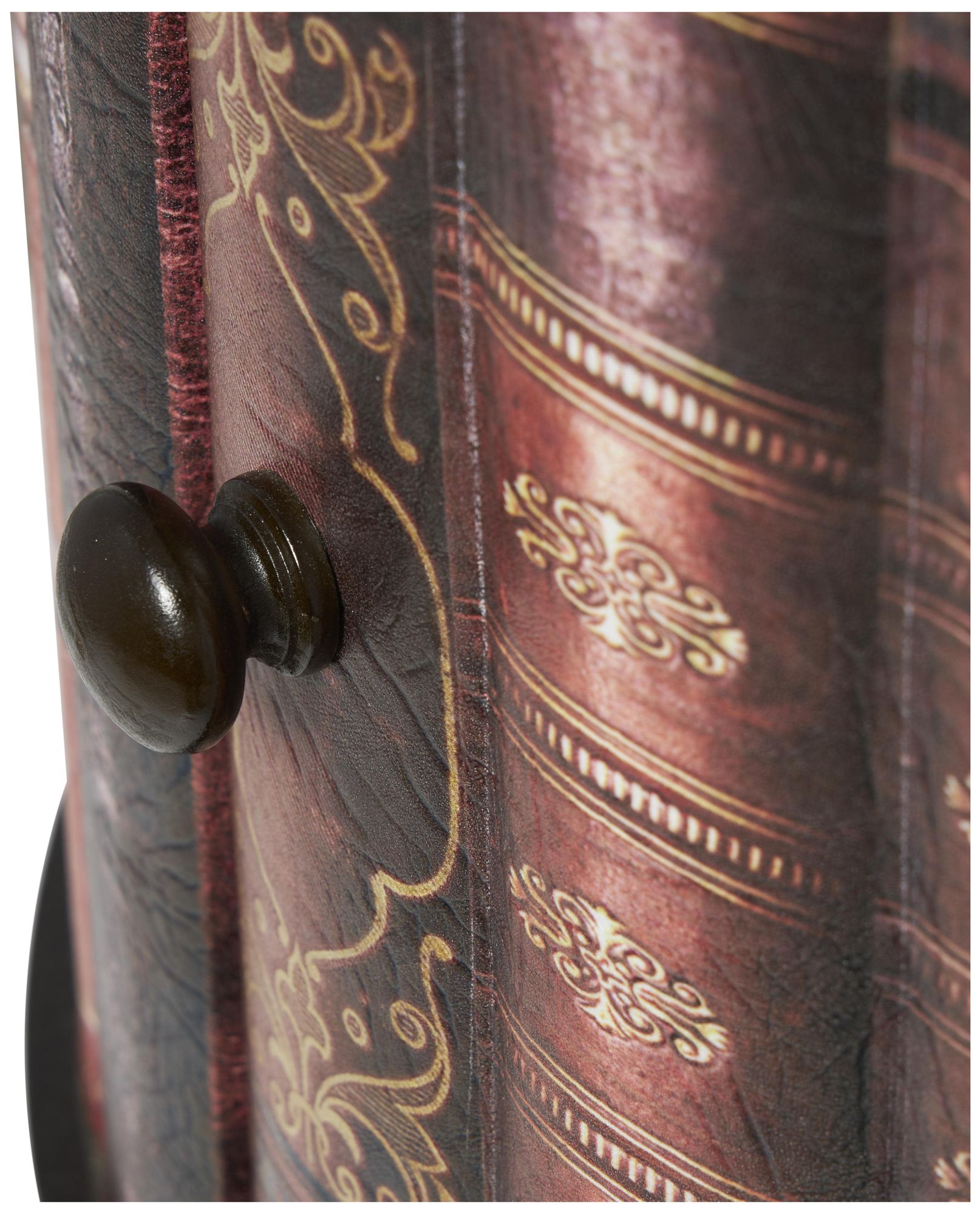 Image 3 Red Faux Leather Traditional Cabinet, 18" x 18" x 28" more views