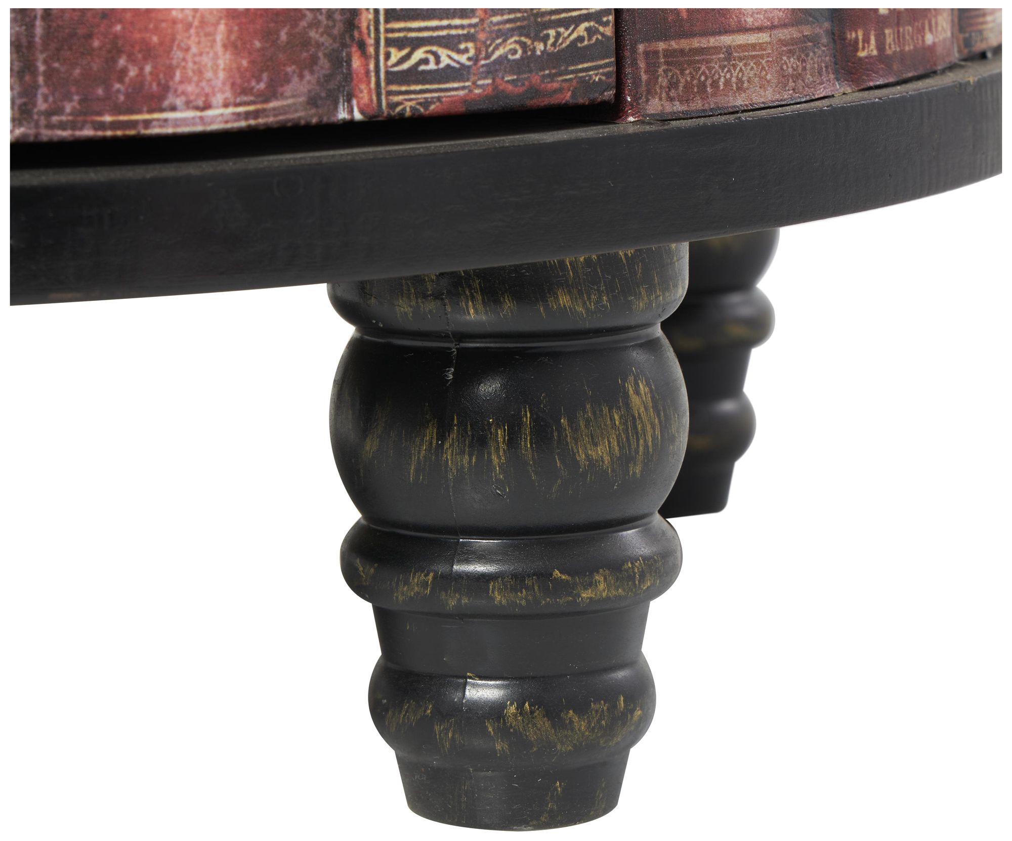 Image 4 Red Faux Leather Traditional Cabinet, 18" x 18" x 28" more views