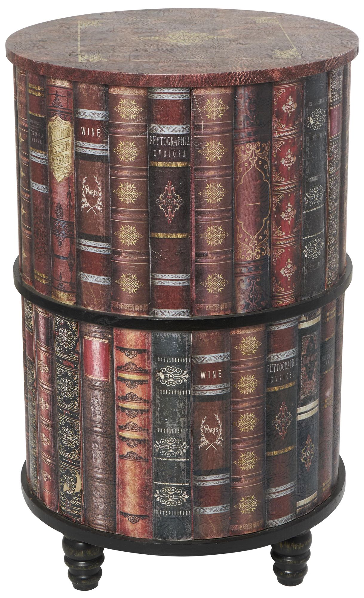 Image 5 Red Faux Leather Traditional Cabinet, 18" x 18" x 28" more views