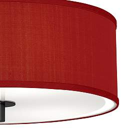 Image3 of Red Faux Silk Black 14" Wide Ceiling Light more views