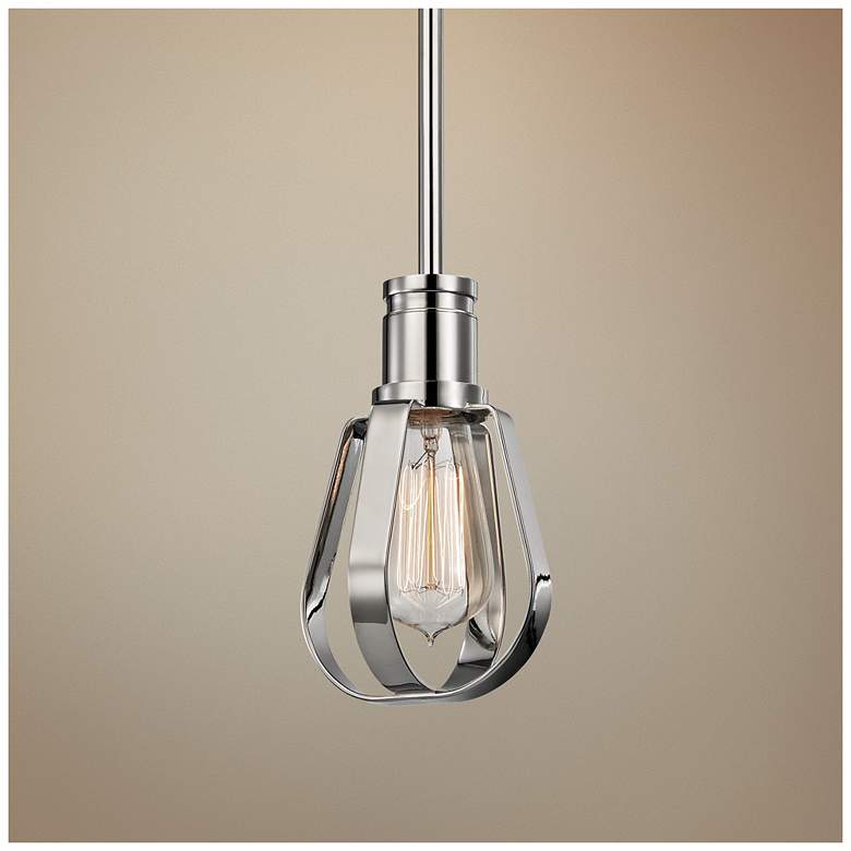 Image 1 Red Hook 4 3/4" Wide Polished Nickel Mini Pendant