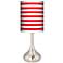 Red Horizontal Stripe Giclee Droplet Table Lamp