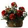 Red Hydrangeas 27"W Faux Flowers in Basket