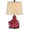 Red Lacquer Happy Buddha Table Lamp