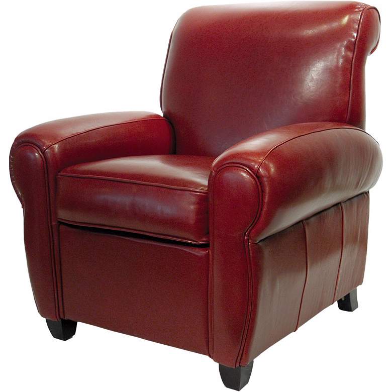 Image 1 Red Leather New York Style Recliner