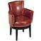 Red Leather Swivel Club Chair