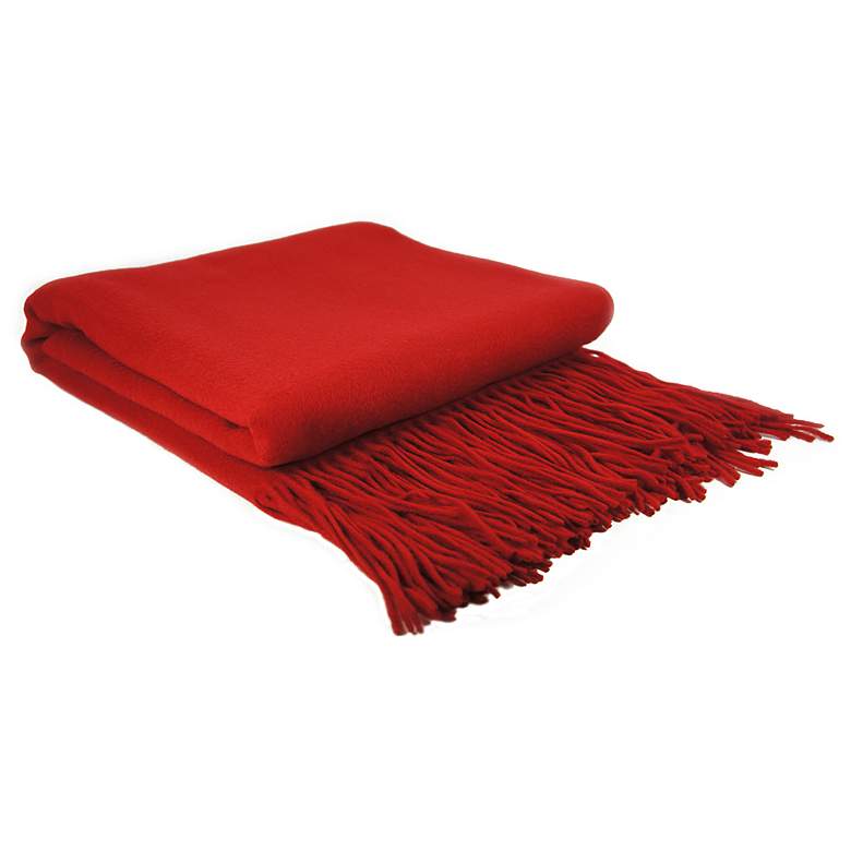Image 1 Red Lipstick Signature Cashmere Blend Waterwave Blanket