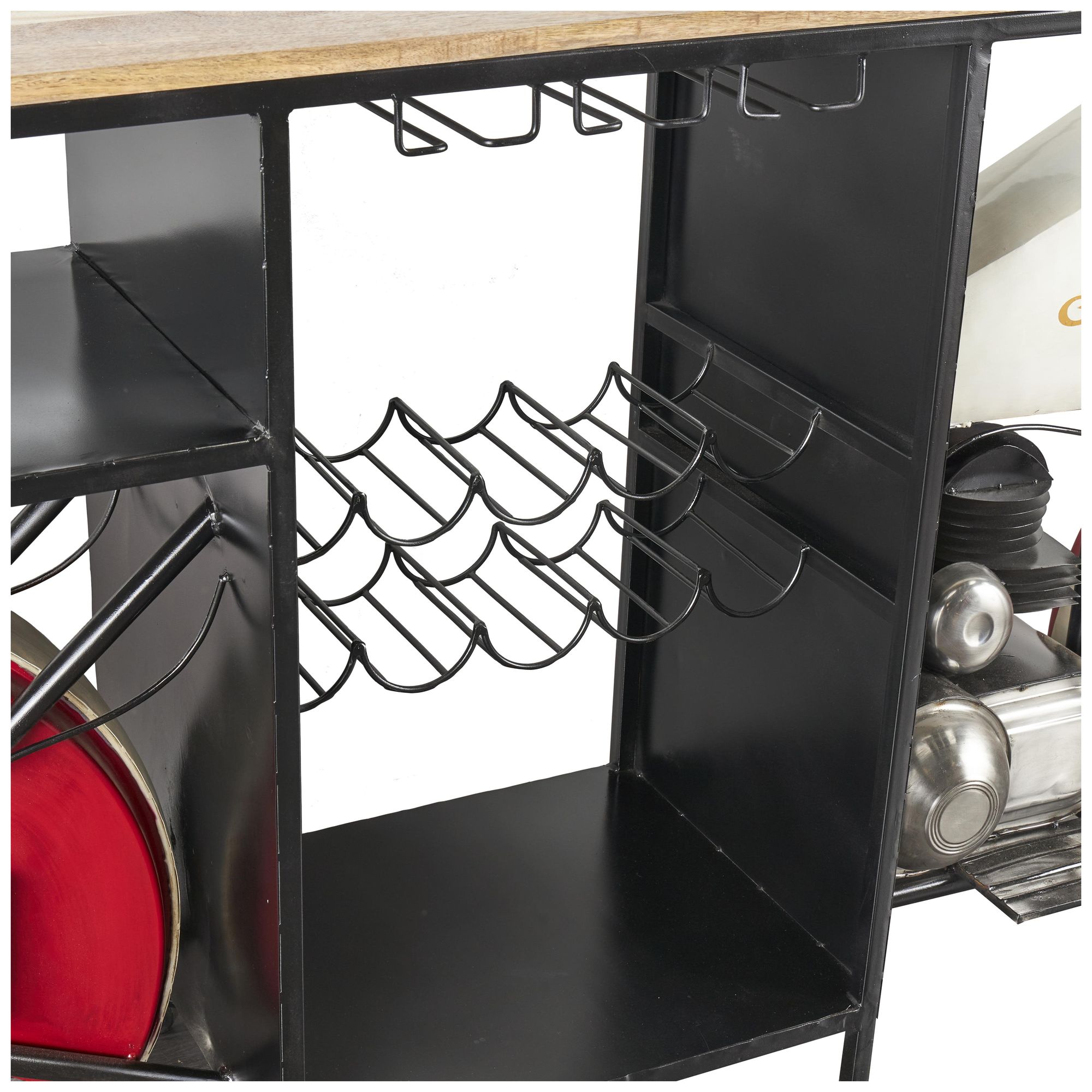 Image 2 Red Metal Industrial Motorcycle Bar, 72" x 30" x 41" more views