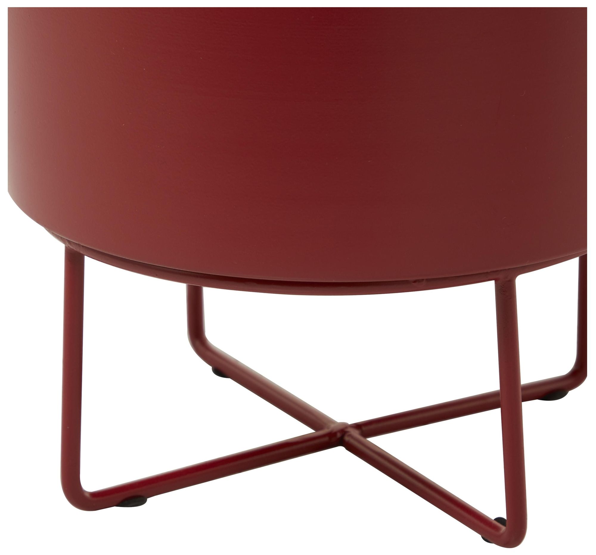 Image 3 Red Metal Modern Planter, S/2 16", 13"H more views