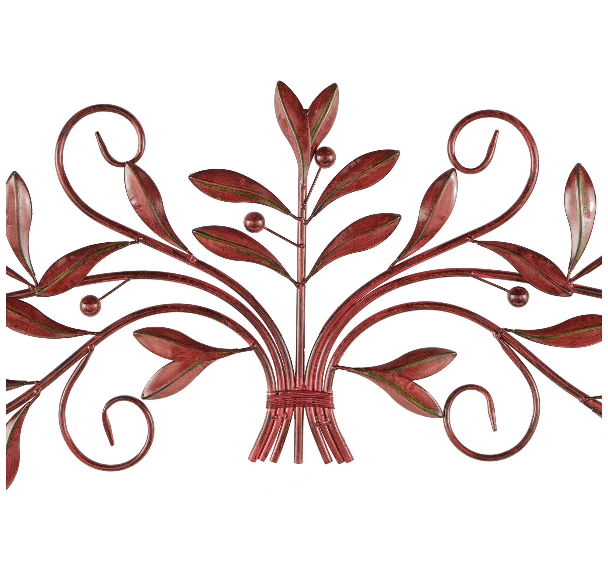 Image 4 Red Metal Traditional Wall Decor, 47" x 1" x 14" more views