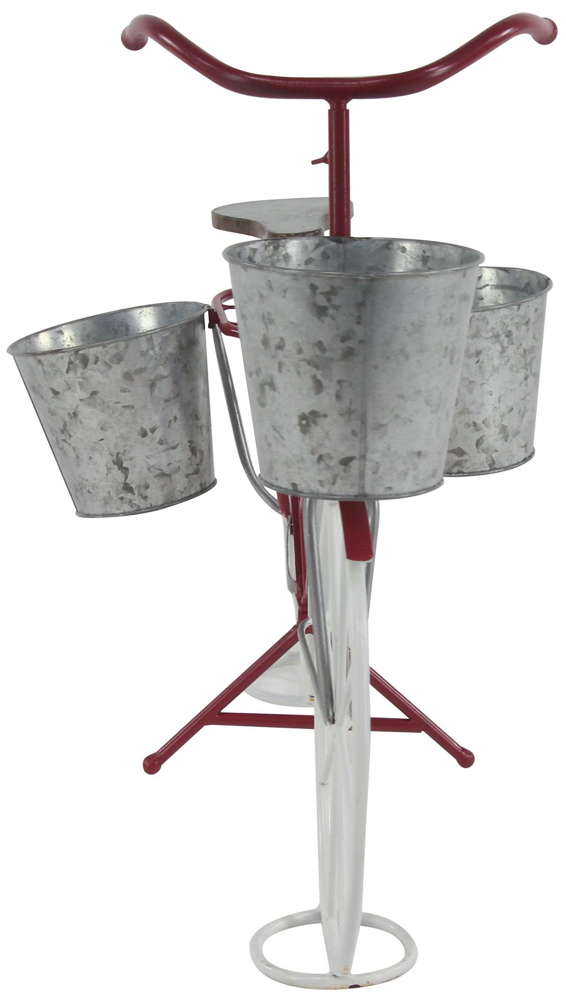 Image 5 Red Metal Vintage Plantstand, 31" x 15" x 23" more views