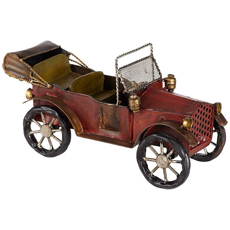 Image 1 Red Model Car 12 inch Wide Decorative Accent