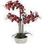 Red Orchid 24" High Faux Flower in Gray Pot in scene