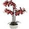 Red Orchid 24" High Faux Flower in Gray Pot