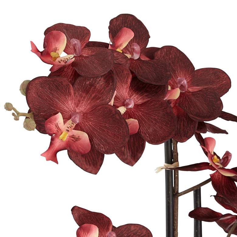 Image 4 Red Orchid 24 inch High Faux Flower in Gray Pot more views