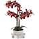 Red Orchid 24"H Faux Flower With 8" Round Acrylic Riser
