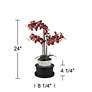 Red Orchid 24"H Faux Flower With Black Round Riser