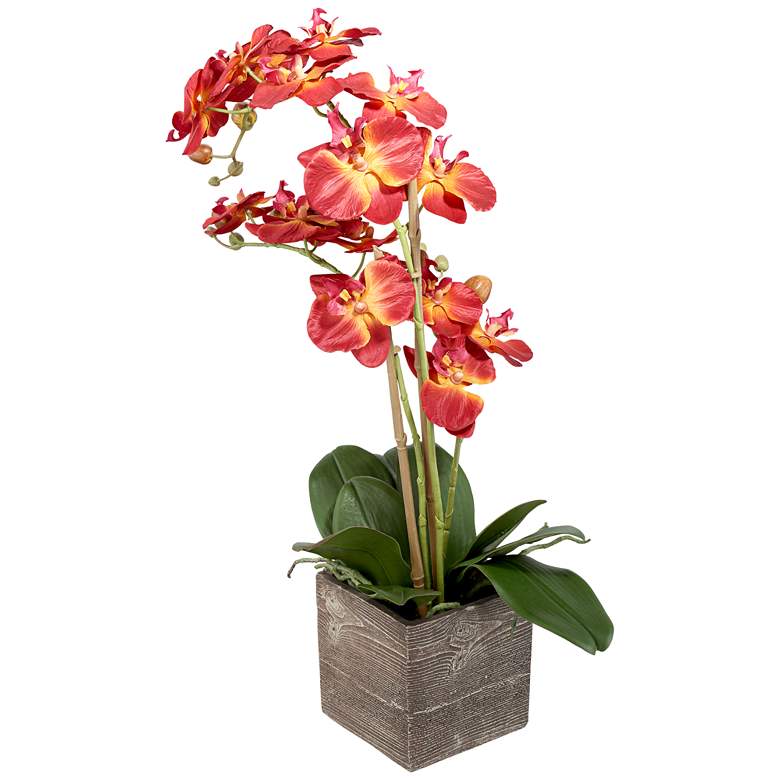 Image 3 Red Orchid 26 inch High Silk Potted Plant