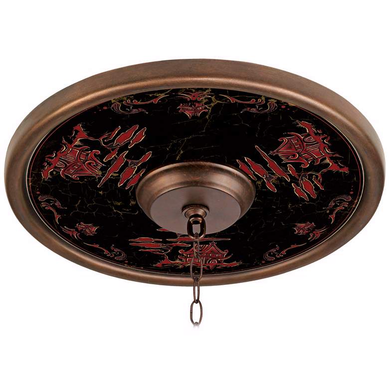 Image 1 Red Pagoda Giclee 16 inch Wide Bronze Ceiling Medallion